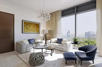 Living Room image for: Apartment - 1 Bedroom - 2 Bathrooms for sale in The Crest Tower A - Sobha Hartland - Mohammed Bin Rashid City - Dubai, Image 1