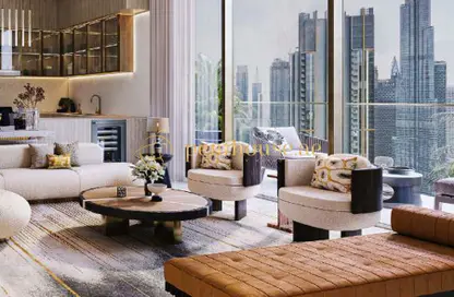 صورة لـ غرفة المعيشة شقة - 4 غرف نوم - 5 حمامات للبيع في اكسكوزيت ليفينج ريزيدنسز - برج خليفة - دبي وسط المدينة - دبي ، صورة رقم 1
