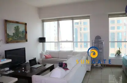 صورة لـ غرفة المعيشة شقة - غرفة نوم - 2 حمامات للبيع في برج سولافا - دبي مارينا - دبي ، صورة رقم 1