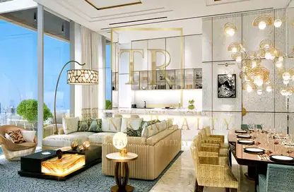 Living / Dining Room image for: Apartment - 1 Bedroom - 1 Bathroom for sale in Cavalli Casa Tower - Al Sufouh 2 - Al Sufouh - Dubai, Image 1