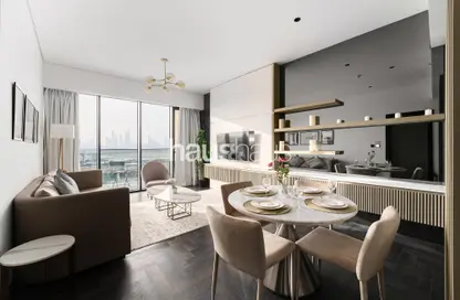 Living / Dining Room image for: Apartment - 1 Bedroom - 2 Bathrooms for rent in O10 - Al Jaddaf - Dubai, Image 1