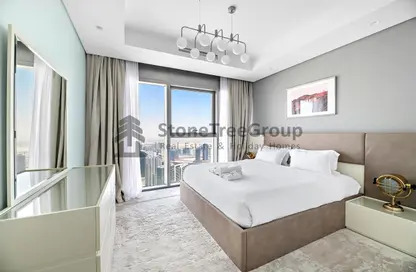 Room / Bedroom image for: Apartment - 2 Bedrooms - 2 Bathrooms for rent in Paramount Tower Hotel  and  Residences - Business Bay - Dubai, Image 1