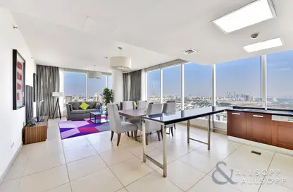 Living / Dining Room image for: Apartment - 3 Bedrooms - 3 Bathrooms for rent in Nassima Tower - Sheikh Zayed Road - Dubai, Image 1