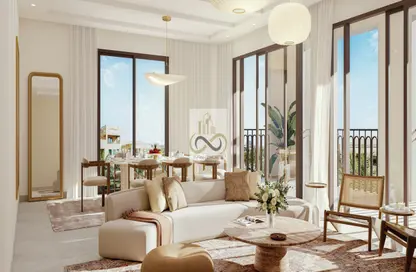 Living / Dining Room image for: Apartment - 2 Bedrooms - 3 Bathrooms for sale in Bloom Living - Zayed City (Khalifa City C) - Khalifa City - Abu Dhabi, Image 1