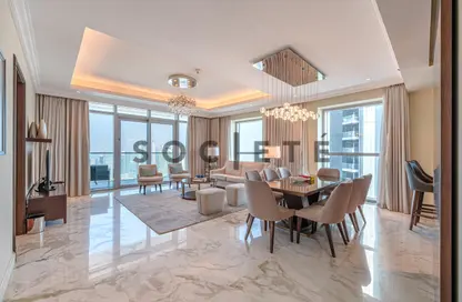 Living / Dining Room image for: Apartment - 3 Bedrooms - 5 Bathrooms for rent in The Address Residence Fountain Views 2 - The Address Residence Fountain Views - Downtown Dubai - Dubai, Image 1