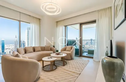Living Room image for: Apartment - 2 Bedrooms - 2 Bathrooms for rent in Downtown Views II Tower 2 - Downtown Views II - Downtown Dubai - Dubai, Image 1
