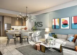 Living / Dining Room image for: Apartment - 2 Bedrooms - 3 Bathrooms for sale in Perla 3 - Yas Bay - Yas Island - Abu Dhabi, Image 1