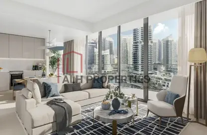 Living Room image for: Apartment - 1 Bedroom - 1 Bathroom for sale in Marina Shores - Dubai Marina - Dubai, Image 1