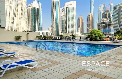 Apartment - Studio - 1 Bathroom for rent in Marina View Tower A - Marina View - Dubai Marina - Dubai
