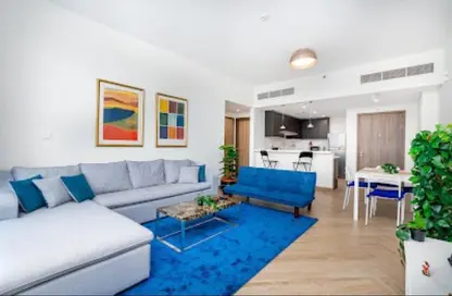 Living Room image for: Apartment - 1 Bedroom - 1 Bathroom for rent in Sobha Hartland Waves - Sobha Hartland - Mohammed Bin Rashid City - Dubai, Image 1