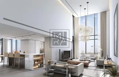 Living / Dining Room image for: Apartment - 2 Bedrooms - 2 Bathrooms for sale in Sobha Hartland Waves - Sobha Hartland - Mohammed Bin Rashid City - Dubai, Image 1