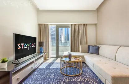Living Room image for: Apartment - 1 Bedroom - 2 Bathrooms for rent in DAMAC Majestine - Business Bay - Dubai, Image 1