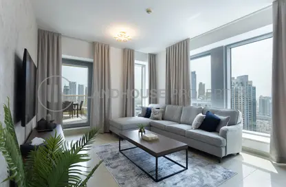 Living Room image for: Apartment - 2 Bedrooms - 2 Bathrooms for rent in 29 Burj Boulevard Tower 1 - 29 Burj Boulevard - Downtown Dubai - Dubai, Image 1