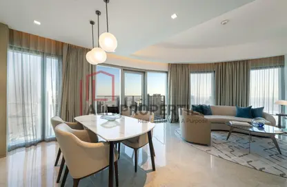 Living / Dining Room image for: Apartment - 2 Bedrooms - 2 Bathrooms for sale in Address Harbour Point Tower 2 - Address Harbour Point - Dubai Creek Harbour (The Lagoons) - Dubai, Image 1