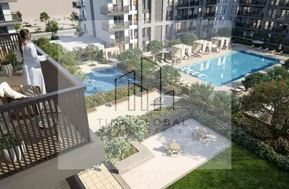 صورة لـ حوض سباحة شقة - غرفة نوم - 1 حمام للبيع في مساكن الريحان - جزيرة مريم - الشارقة ، صورة رقم 1