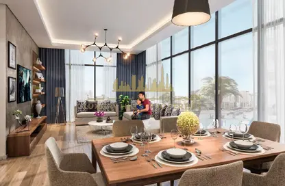 Living / Dining Room image for: Apartment - 2 Bedrooms - 2 Bathrooms for sale in AZIZI Riviera 47 - Meydan One - Meydan - Dubai, Image 1