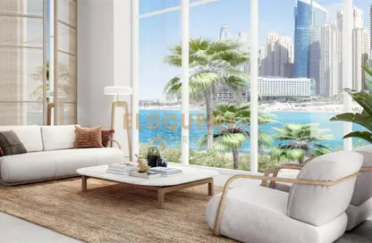 Living Room image for: Apartment - 2 Bedrooms - 2 Bathrooms for sale in Bluewaters Bay Building 2 - Bluewaters Bay - Bluewaters - Dubai, Image 1