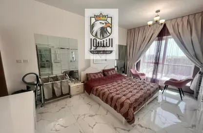 Room / Bedroom image for: Apartment - 1 Bedroom - 2 Bathrooms for rent in Oasis Tower - Al Rashidiya 1 - Al Rashidiya - Ajman, Image 1