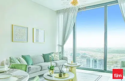 Living Room image for: Apartment - 2 Bedrooms - 3 Bathrooms for sale in Jumeirah Gate Tower 1 - The Address Jumeirah Resort and Spa - Jumeirah Beach Residence - Dubai, Image 1
