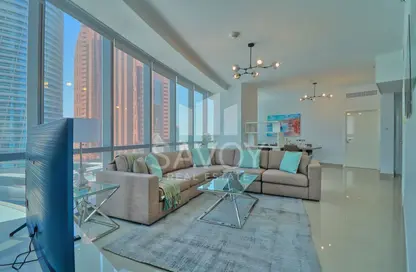 Living / Dining Room image for: Apartment - 2 Bedrooms - 3 Bathrooms for rent in Etihad Tower 5 - Etihad Towers - Corniche Road - Abu Dhabi, Image 1