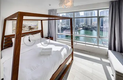 Room / Bedroom image for: Apartment - 2 Bedrooms - 2 Bathrooms for rent in Bonaire Tower - Park Island - Dubai Marina - Dubai, Image 1
