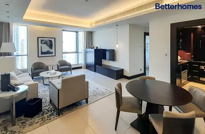 Living / Dining Room image for: Apartment - 1 Bedroom - 1 Bathroom for rent in Burj Lake Hotel - The Address DownTown - Downtown Dubai - Dubai, Image 1
