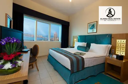 Room / Bedroom image for: Apartment - 2 Bedrooms - 2 Bathrooms for rent in Tamani Hotel Marina - Al Sufouh Road - Al Sufouh - Dubai, Image 1