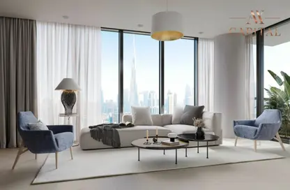 Living Room image for: Apartment - 1 Bedroom - 2 Bathrooms for sale in Sobha Creek Vista Heights - Sobha Hartland - Mohammed Bin Rashid City - Dubai, Image 1