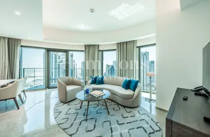Living / Dining Room image for: Apartment - 2 Bedrooms - 2 Bathrooms for rent in Address Harbour Point Tower 2 - Address Harbour Point - Dubai Creek Harbour (The Lagoons) - Dubai, Image 1