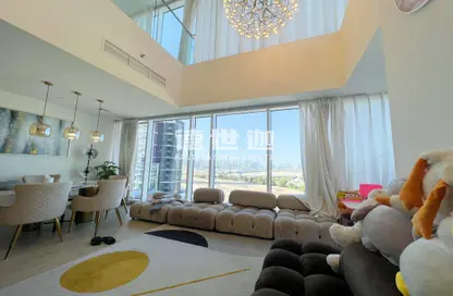 Living / Dining Room image for: Apartment - 3 Bedrooms - 4 Bathrooms for rent in Sobha Hartland - Mohammed Bin Rashid City - Dubai, Image 1
