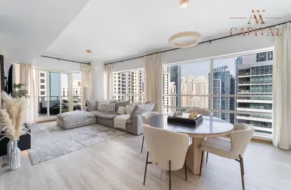 Living / Dining Room image for: Apartment - 2 Bedrooms - 2 Bathrooms for sale in Al Sahab 2 - Al Sahab - Dubai Marina - Dubai, Image 1