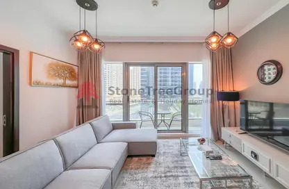 Living Room image for: Apartment - 1 Bedroom - 1 Bathroom for rent in Bay Central East - Bay Central - Dubai Marina - Dubai, Image 1