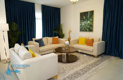 Living Room image for: Apartment - 3 Bedrooms - 4 Bathrooms for rent in Lamtara 3 - Madinat Jumeirah Living - Umm Suqeim - Dubai, Image 1