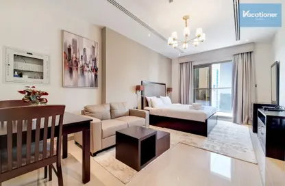 صورة لـ غرفة المعيشة / غرفة الطعام شقة - 1 حمام للايجار في برج ايليت ريزيدينس - دبي وسط المدينة - دبي ، صورة رقم 1
