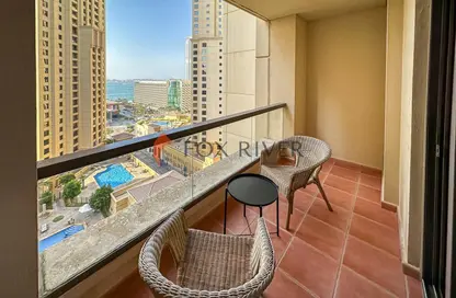 Balcony image for: Apartment - 2 Bedrooms - 3 Bathrooms for rent in Rimal 1 - Rimal - Jumeirah Beach Residence - Dubai, Image 1