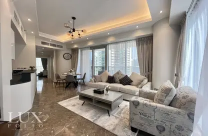 Living / Dining Room image for: Apartment - 2 Bedrooms - 2 Bathrooms for sale in Orra Harbour Residences and Hotel Apartments - Dubai Marina - Dubai, Image 1