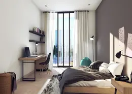 Room / Bedroom image for: Apartment - 1 Bedroom - 2 Bathrooms for sale in Nasaq - Aljada - Sharjah, Image 1