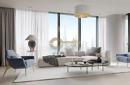 Living Room image for: Apartment - 2 Bedrooms - 2 Bathrooms for sale in Sobha Creek Vista Heights - Sobha Hartland - Mohammed Bin Rashid City - Dubai, Image 1