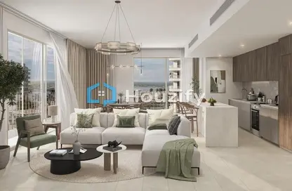 Living / Dining Room image for: Apartment - 1 Bedroom - 2 Bathrooms for sale in Gardenia Bay - Yas Island - Abu Dhabi, Image 1