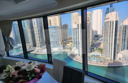 Dining Room image for: Apartment - 3 Bedrooms - 3 Bathrooms for rent in Time Place Tower - Dubai Marina - Dubai, Image 1