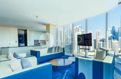 صورة لـ غرفة المعيشة شقة - 2 غرف نوم - 3 حمامات للايجار في برج أوبوس - الخليج التجاري - دبي ، صورة رقم 1