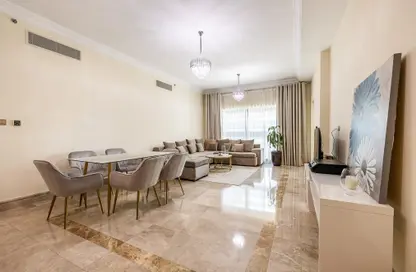 Living / Dining Room image for: Apartment - 2 Bedrooms - 3 Bathrooms for rent in The Fairmont Palm Residence North - The Fairmont Palm Residences - Palm Jumeirah - Dubai, Image 1