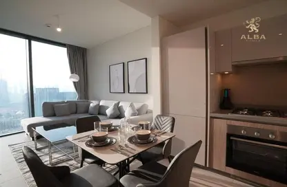 Living / Dining Room image for: Apartment - 1 Bedroom - 2 Bathrooms for sale in Sobha Hartland Waves - Sobha Hartland - Mohammed Bin Rashid City - Dubai, Image 1