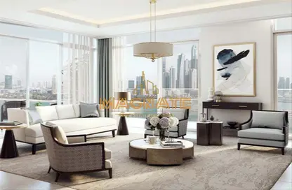 Living Room image for: Apartment - 2 Bedrooms - 3 Bathrooms for sale in Palace Beach Residence - EMAAR Beachfront - Dubai Harbour - Dubai, Image 1