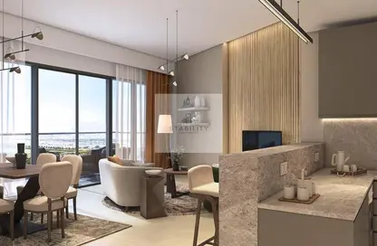 Living / Dining Room image for: Apartment - 2 Bedrooms - 3 Bathrooms for sale in Golf Gate 2 - DAMAC Hills - Dubai, Image 1