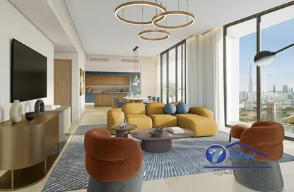 Living Room image for: Apartment - 2 Bedrooms - 3 Bathrooms for sale in Design Quarter - Dubai Design District - Dubai, Image 1