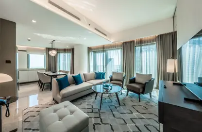 Living / Dining Room image for: Apartment - 2 Bedrooms - 3 Bathrooms for rent in Address Harbour Point Tower 1 - Address Harbour Point - Dubai Creek Harbour (The Lagoons) - Dubai, Image 1