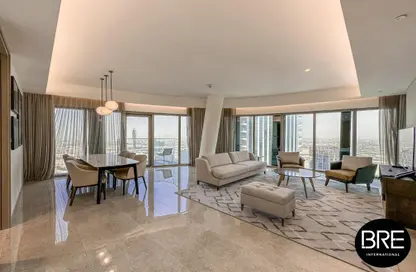 Living / Dining Room image for: Apartment - 2 Bedrooms - 3 Bathrooms for sale in Address Harbour Point - Dubai Creek Harbour (The Lagoons) - Dubai, Image 1