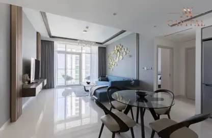 Living / Dining Room image for: Apartment - 1 Bedroom - 1 Bathroom for sale in Sunrise Bay - EMAAR Beachfront - Dubai Harbour - Dubai, Image 1