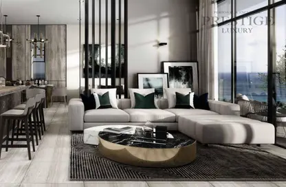 Living Room image for: Apartment - 2 Bedrooms - 3 Bathrooms for sale in ANWA - Maritime City - Dubai, Image 1